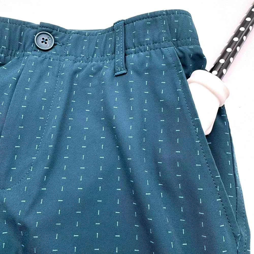 UNDER ARMOUR Men's 32/34 Teal Vanish Showdown Performance Golf Tee Print Pants
